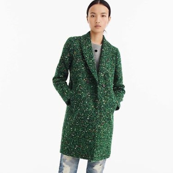 J Crew Daphne Green Tweed Coat Winter 